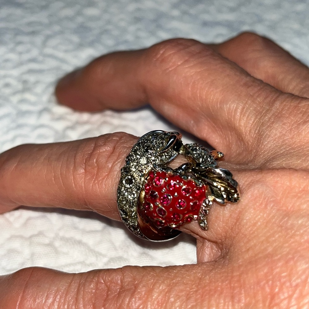 Roberto Cavalli Serpent Ring with Swarovski Crystal 6.5